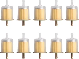 10 Pcs 3/8" Universal Inline Fuel Filters for Cars Industrial Tractors Trucks Motorcycles RV's Gas Powered Engine