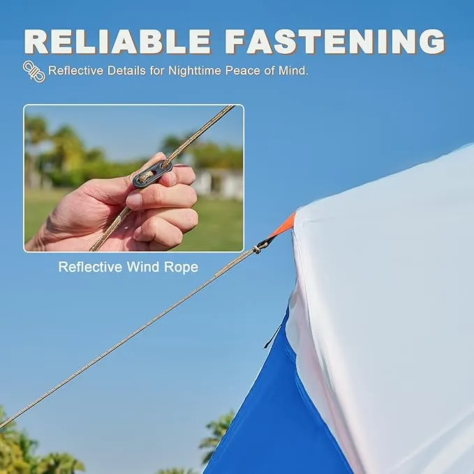 10 Person Family Tents for Camping Waterproof, Music Festival, Parties,2 Room Big Tent with 4 Large Mesh Windows, Double Layer, Easy Setup, Weather Resistant,18ft X 9ft X6.8ft