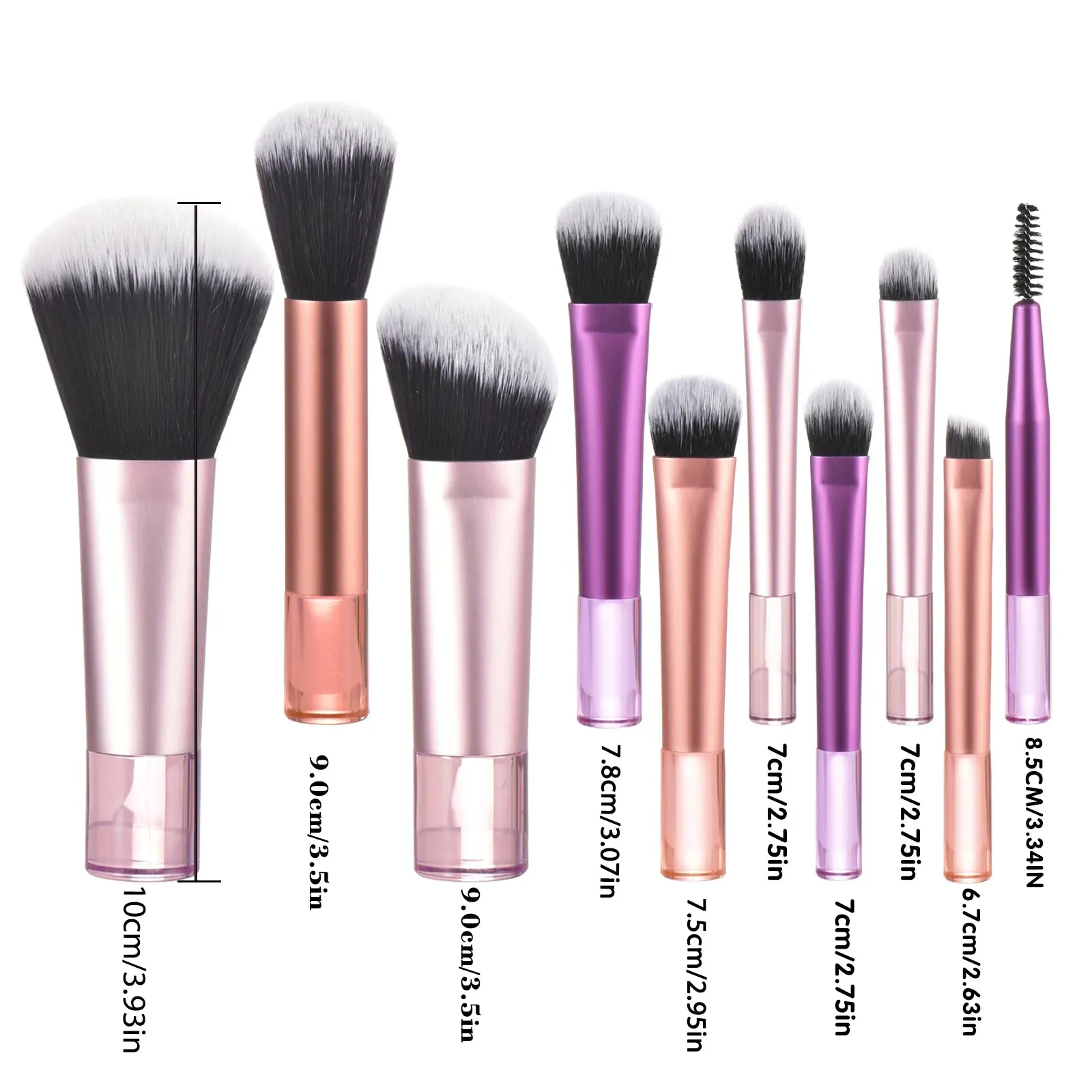 10-Piece Mini Makeup Brush Set with Travel Bag