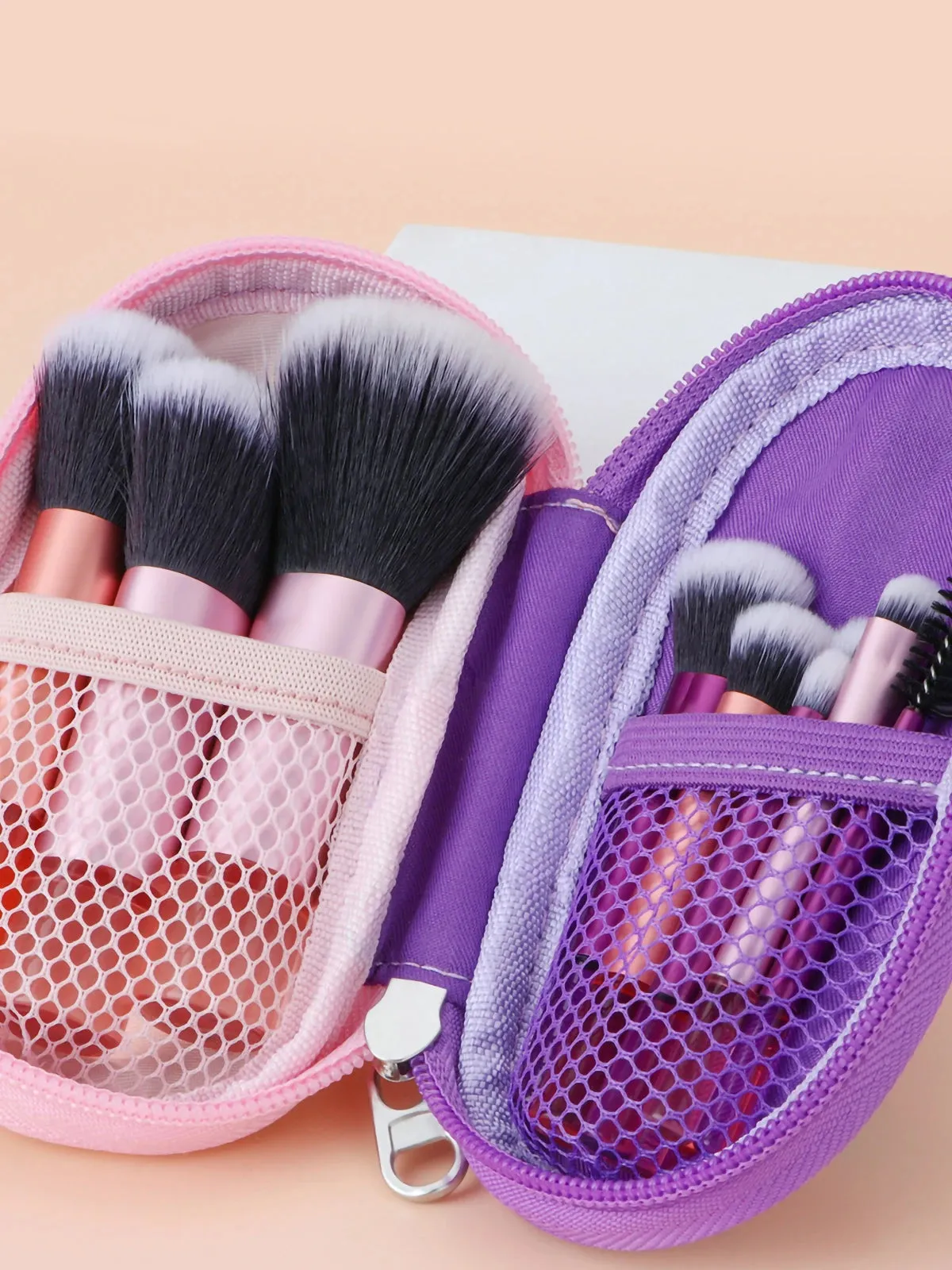 10-Piece Mini Makeup Brush Set with Travel Bag