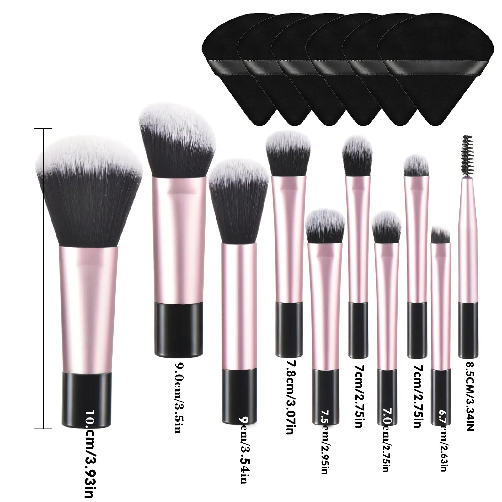 10-Piece Mini Makeup Brush Set with Travel Bag