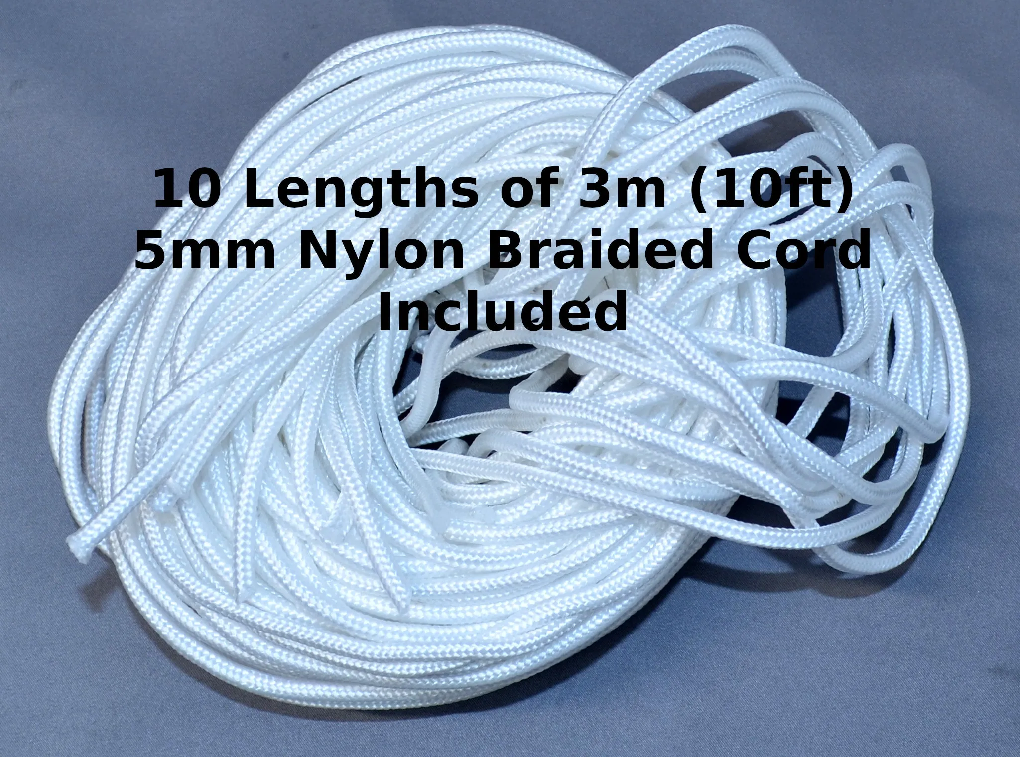 10 x Strong Heavy Duty Tent Pegs 230 x 5mm Zinc Plated  10 Lengths Nylon 3m Cord