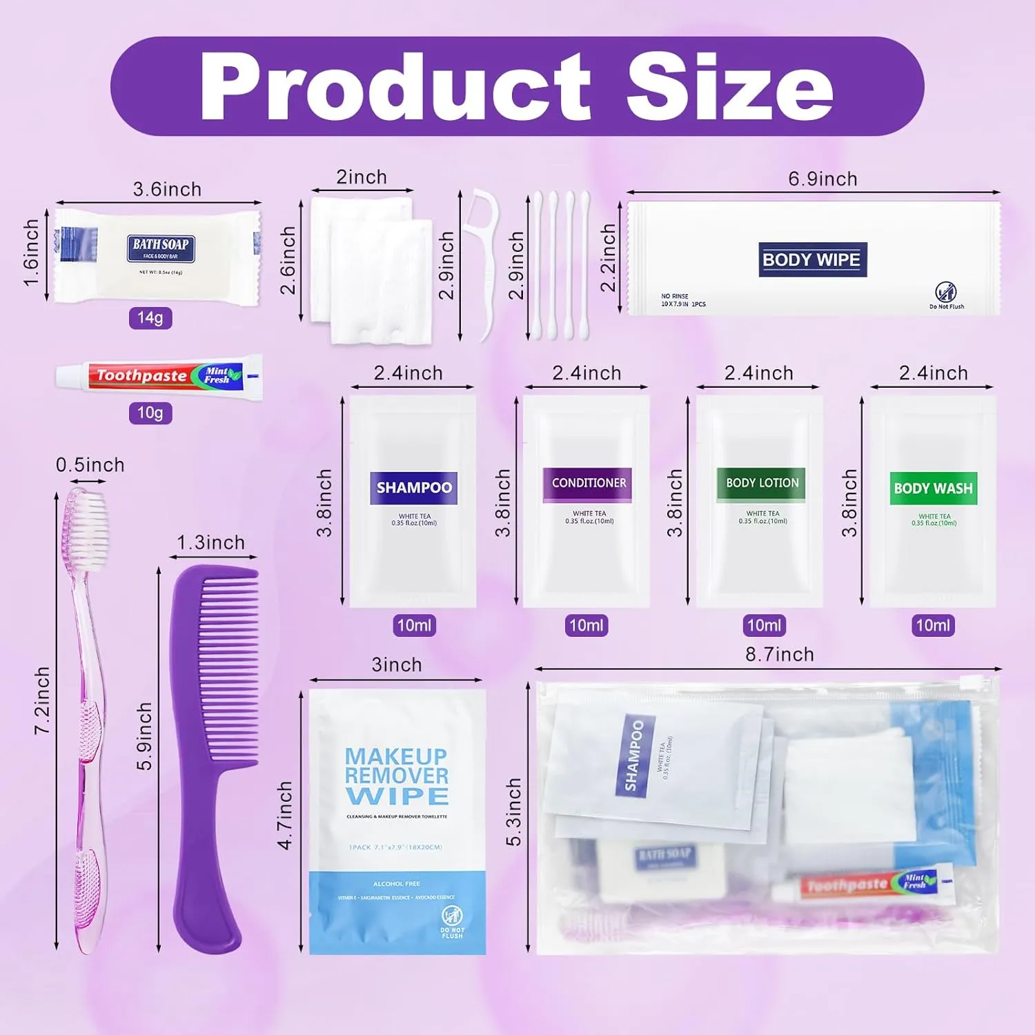 100 Kits Travel Toiletry Kit Bulk, Personal Hygiene Kit, Disposable Hygiene Kit Homeless Care Supplies Charity Kit For Home, Hotel, Camping, Travel