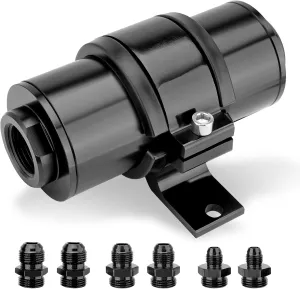 100 Micron Inline Fuel Filter with 50MM Aluminum Mounting Bracket Compatible with Filtering Gasoline, Diesel, E85, Universal Cleanable 6AN 8AN 10AN Adapter