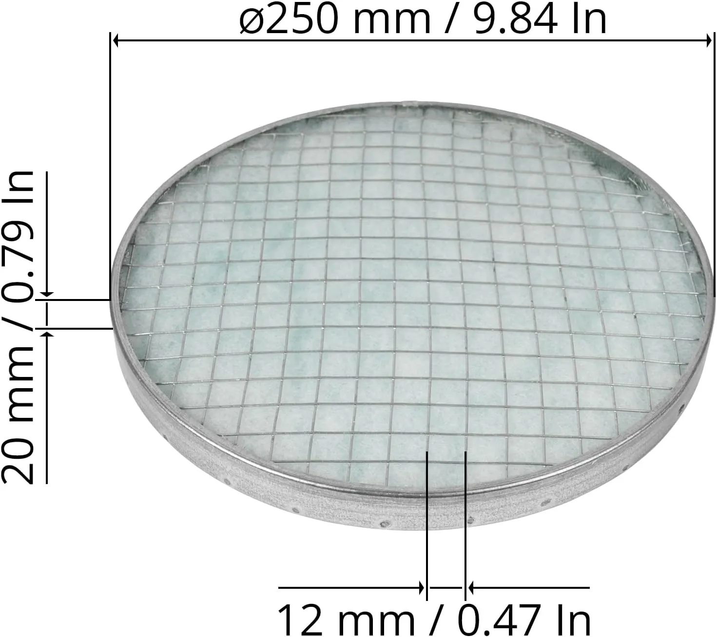 10" Inch Filter Replacement - Round Duct Filter System - G4 Class Filter and Mesh Screen - Dust Collection and Air Purification