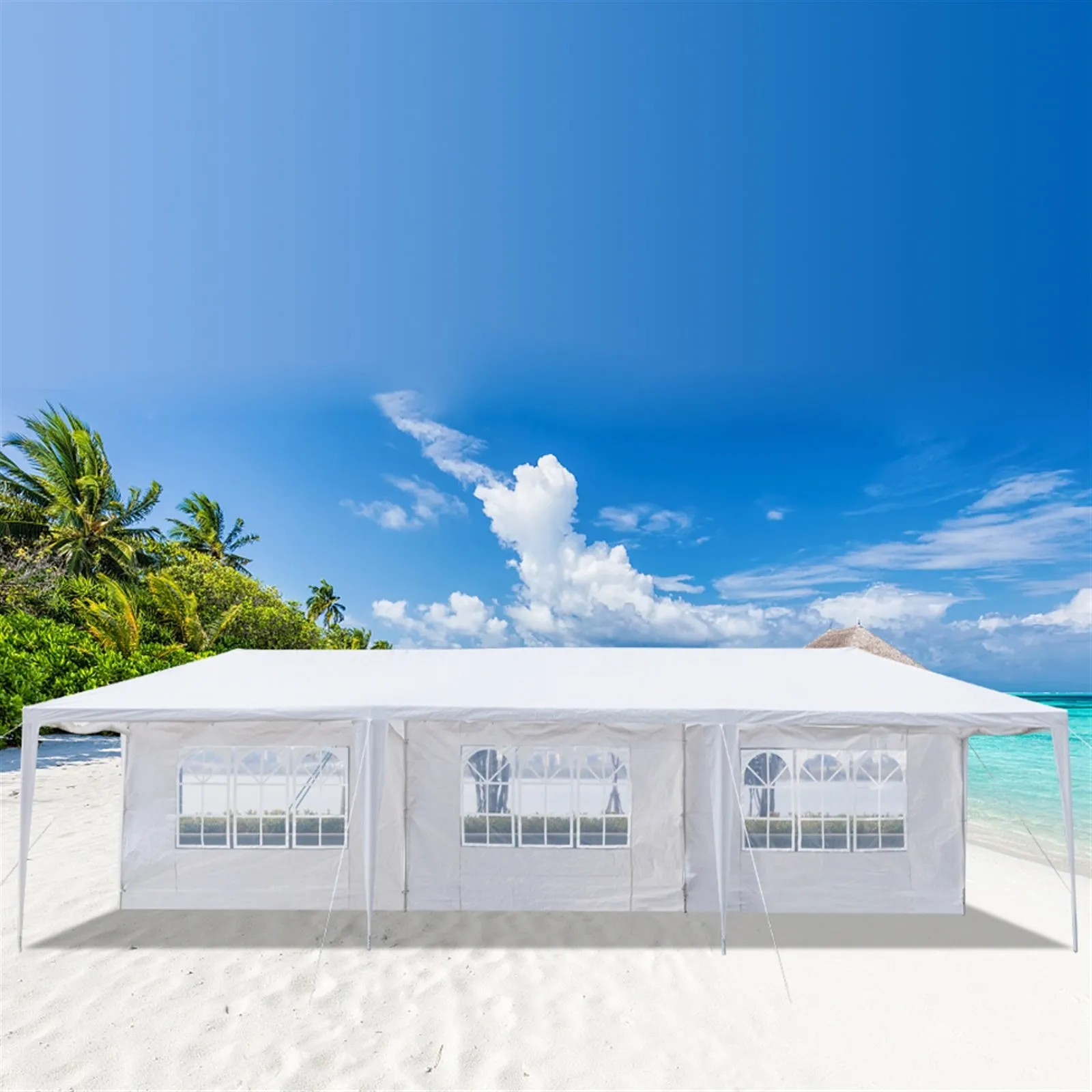 10'x30' Outdoor Canopy Party Wedding Tent, Sunshade Shelter, Outdoor Gazebo Pavilion with 5 Removable Sidewalls Upgraded Thicken Steel Tube
