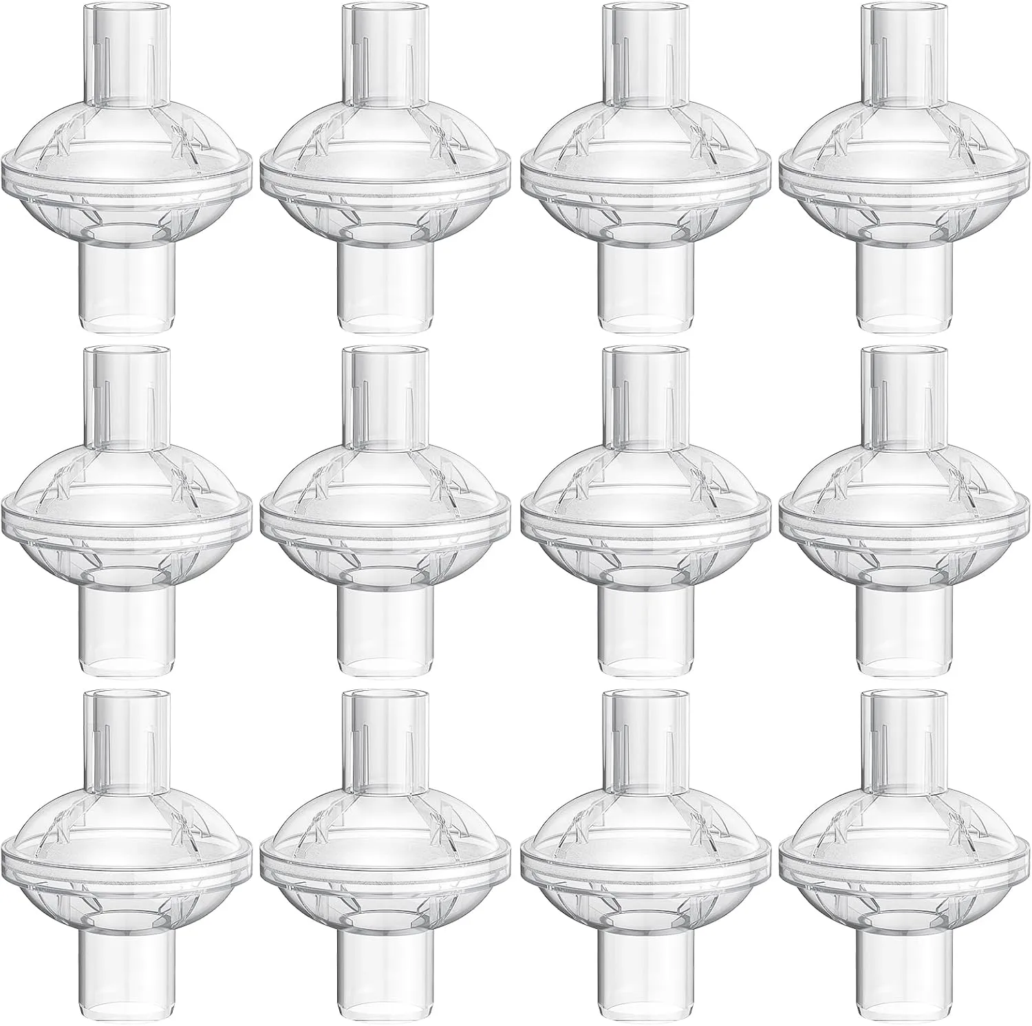 12 Pcs CPAP Inline Filters, Universal Inline CPAP Filter Compatible with BiPAP Machines ResMed, Dreamstation Standard, Any CACP Machine Size 22mm and 25mm Tube