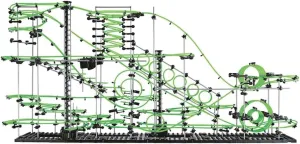 1337 Pieces Marble Roller Coaster Kit for Adults, Level 8 Luminous Version Roller Coaster Maze Game Space Rail with 8 Steel Balls Glow in The Dark