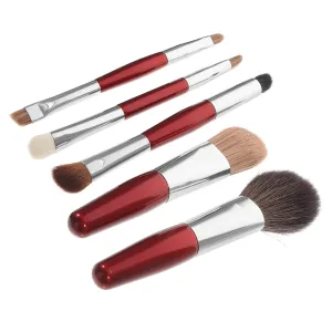 1Set Portable Makeup Brush with Dual Ended Brushes and Travel Bag Beauty Supplies for Women for Face Makeup and Highlighting