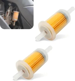 2 PCS Car Fuel Filter, 1/4" Inline High Flow Particulate Impurity Filter Cup, ABS Transparent Housing Visual Filter Replacement, for Most Motorcycles Scooters Dirt Bikes (Yellow)