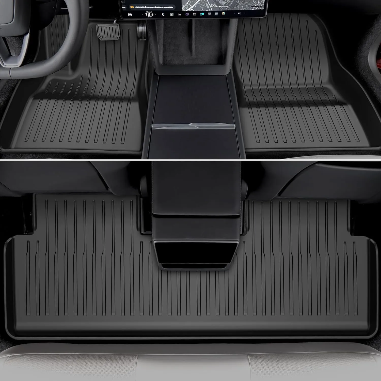 2025 New Version Tesla Model 3 Highland Floor Mats Custom Fit All Weather TPE Cargo Liner Cargo Trunk Accessories,Compatible 2021-2024 Tesla Model 3 （2025 Model 3 Full Floor Mat Kit Set of 6