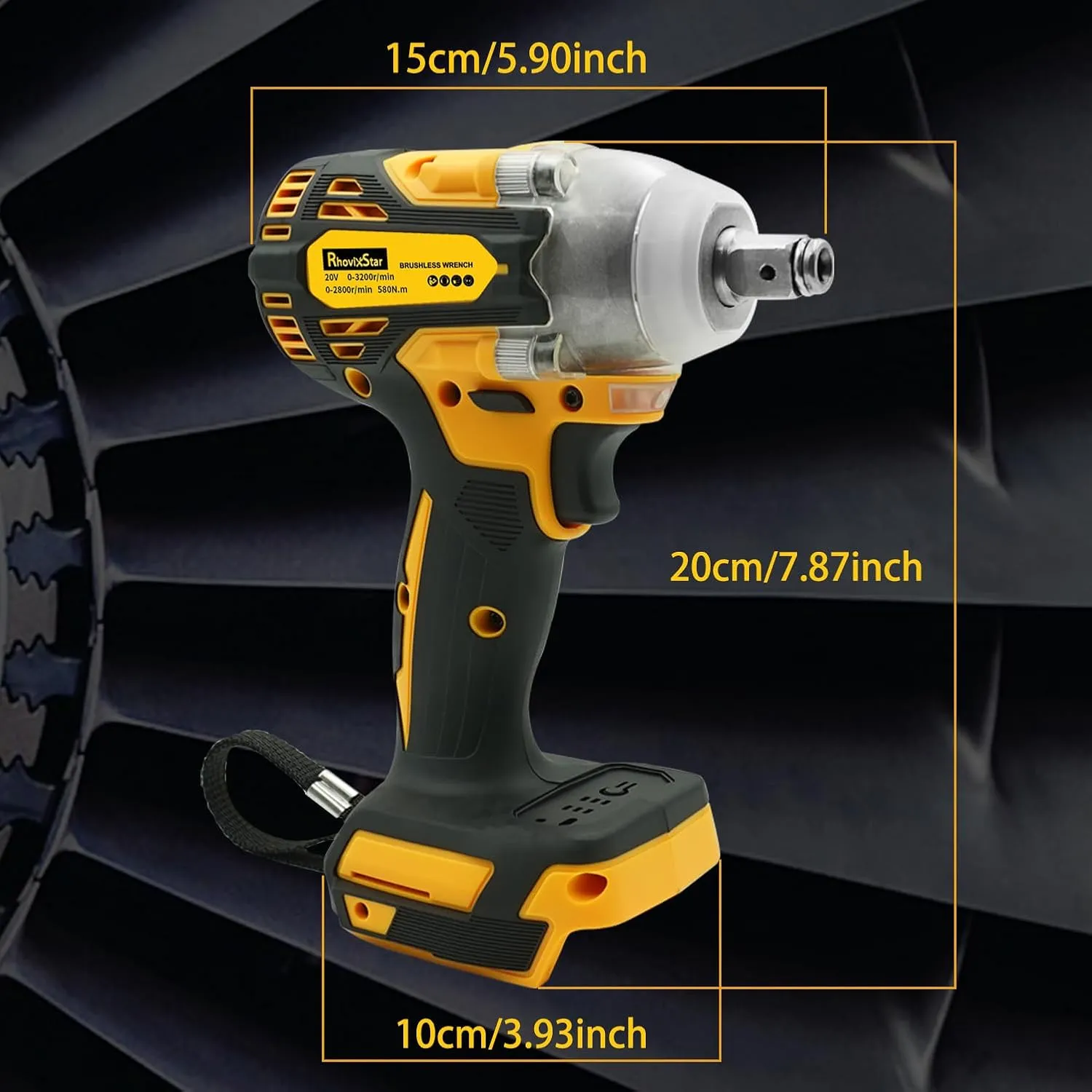 20V MAX Cordless Impact Wrench Kit,1/2" Brushless Motor High Torque Impact Gun,4000mAh Battery and Charger Included,Variable Speed