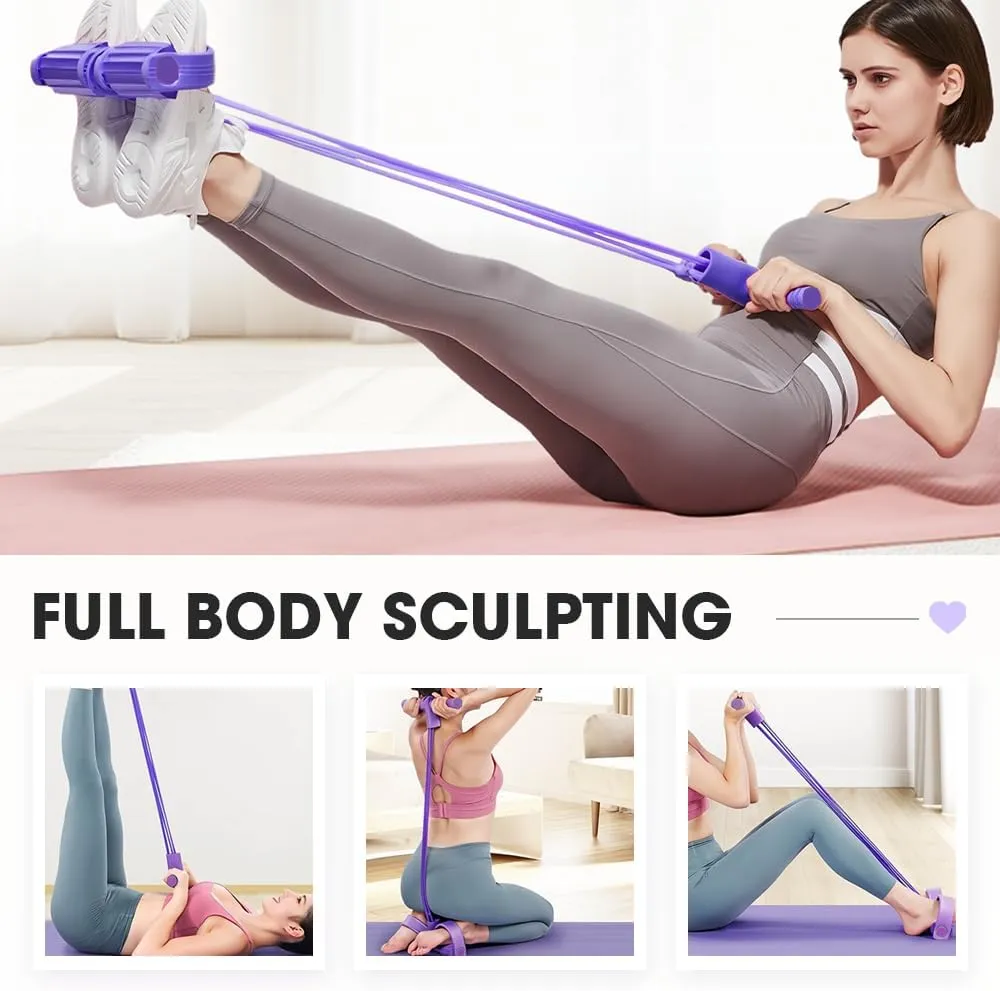 21 Fitness Resistance Bands-4 Tube Pedal Ankle Puller, Sit Up Exercise Equipment, Abdomen,Arm Weight,Waist,Leg Stretching Slimming Training, Stretching Workout Fitness Bands