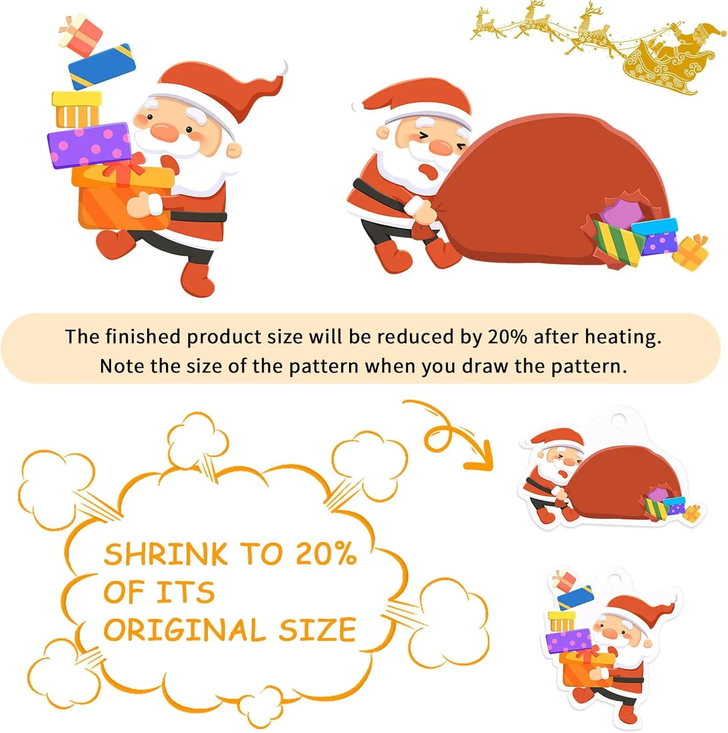 225PCS Shrinky Dink Sheets Keychains Kit,Shrink Plastic Sheets Kit with 25PCS Shrinky Dink Paper,100PCS Keychains and Open Iron Ring for Kids Creative Craft Marking, Handprint（7.87 x11.4inch/20x29cm）
