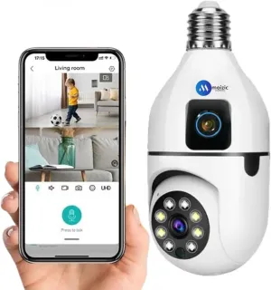 2in1 [PTZ   Bullet] Dual Lens/Screen 5 5MP Full HD WiFi Wireless Indoor Camera w/Color Night Vision | PTZ Control | Human Motion Detection|360° View|Two Way Talk | Remote View