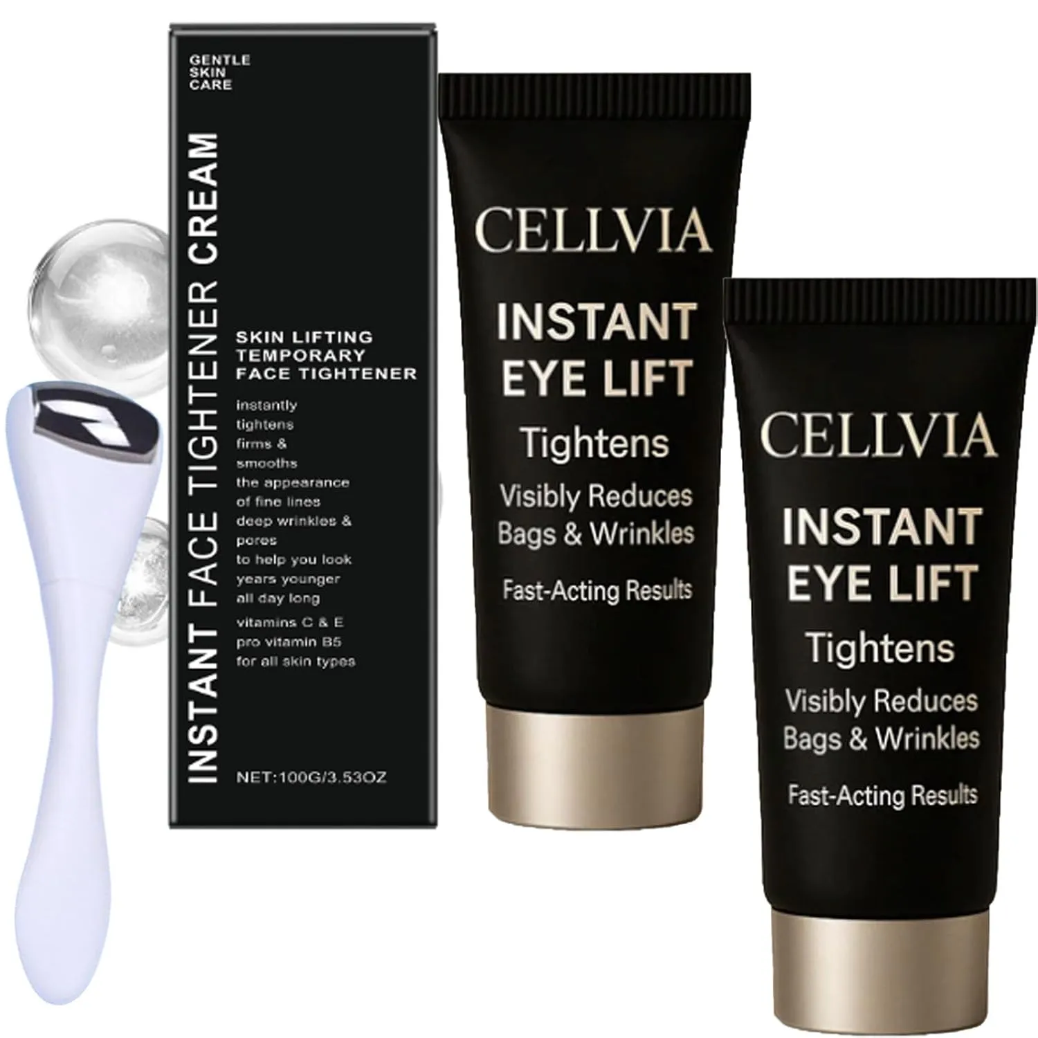 2Pack Cellvia Ultra-Tight Skin Cream, Instant Face Lift Cream, Eye Cream for Puffiness and Bags Under Eyes, Firm and Smooth the Look of Fine Lines