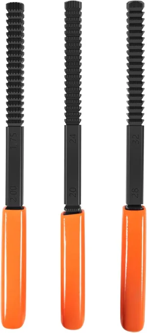 3-Piece Thread Restorer File Chaser Set – Thread Repair Kit for Hardware DIY, Metric and SAE Thread Restorer File Set