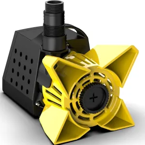 3200GPH Pond Pump, 200W Submersible Water Pump with 33FT Power Cord & Barrier Bag, 2 Hose Adapters, 20FT. Lift Height for Garden Ponds, Fountains, Waterfalls, Water Circulation (Yellow)