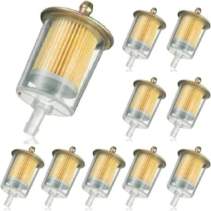 3/8 Fuel Filter Inline, 3/8" Universal Fuel Filters Industrial Tractors Cars Trucks Motorcycles Gas Powered Engine Inline Gas Fuel Line for Motorcycles, Car, Trucks