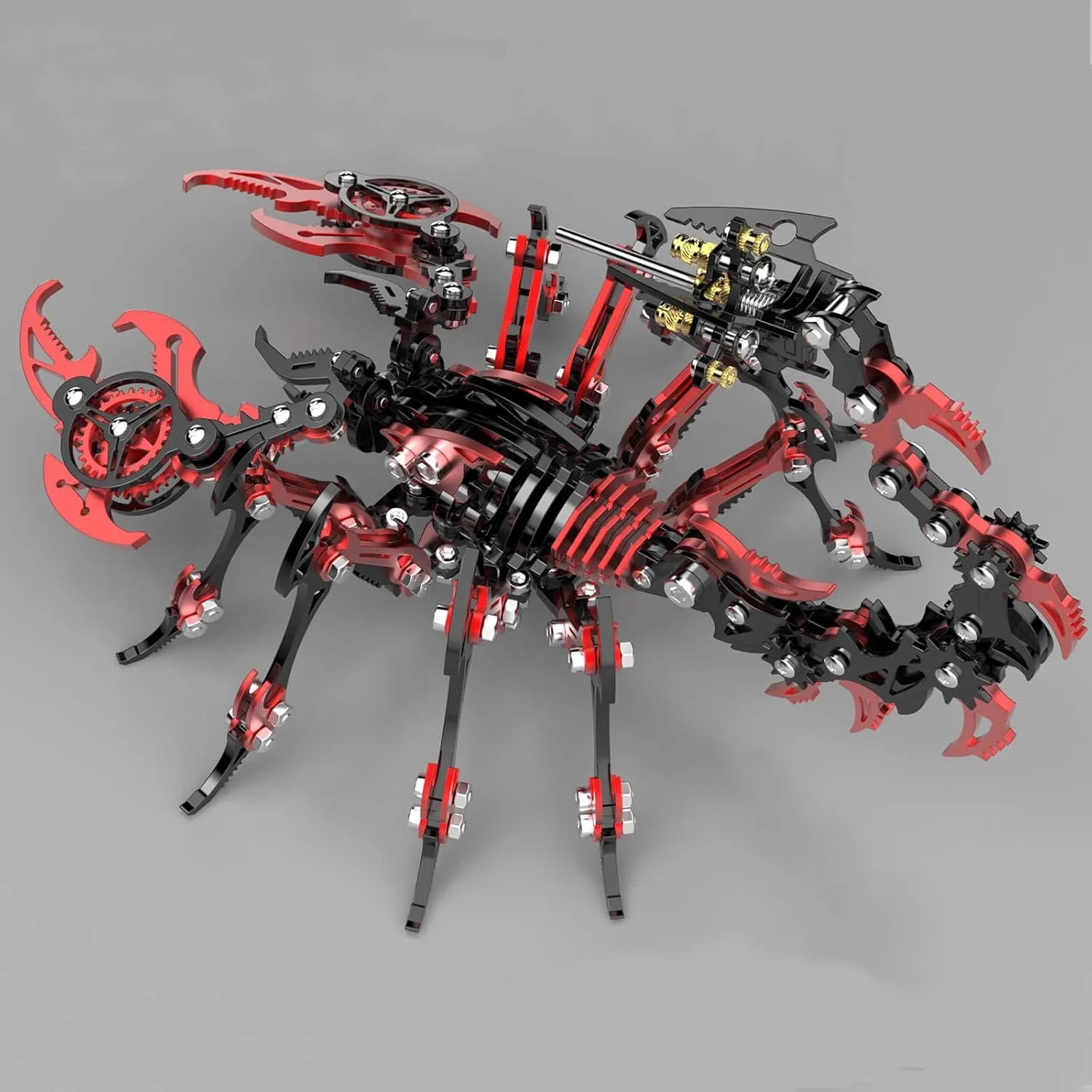 3D Metal Puzzles for Adults, Mechanical Scorpion Model Building Kits, Brain Teaser Challenging Assembly DIY Crafts Kits, Birthday Christams Gifts (Red and Black)