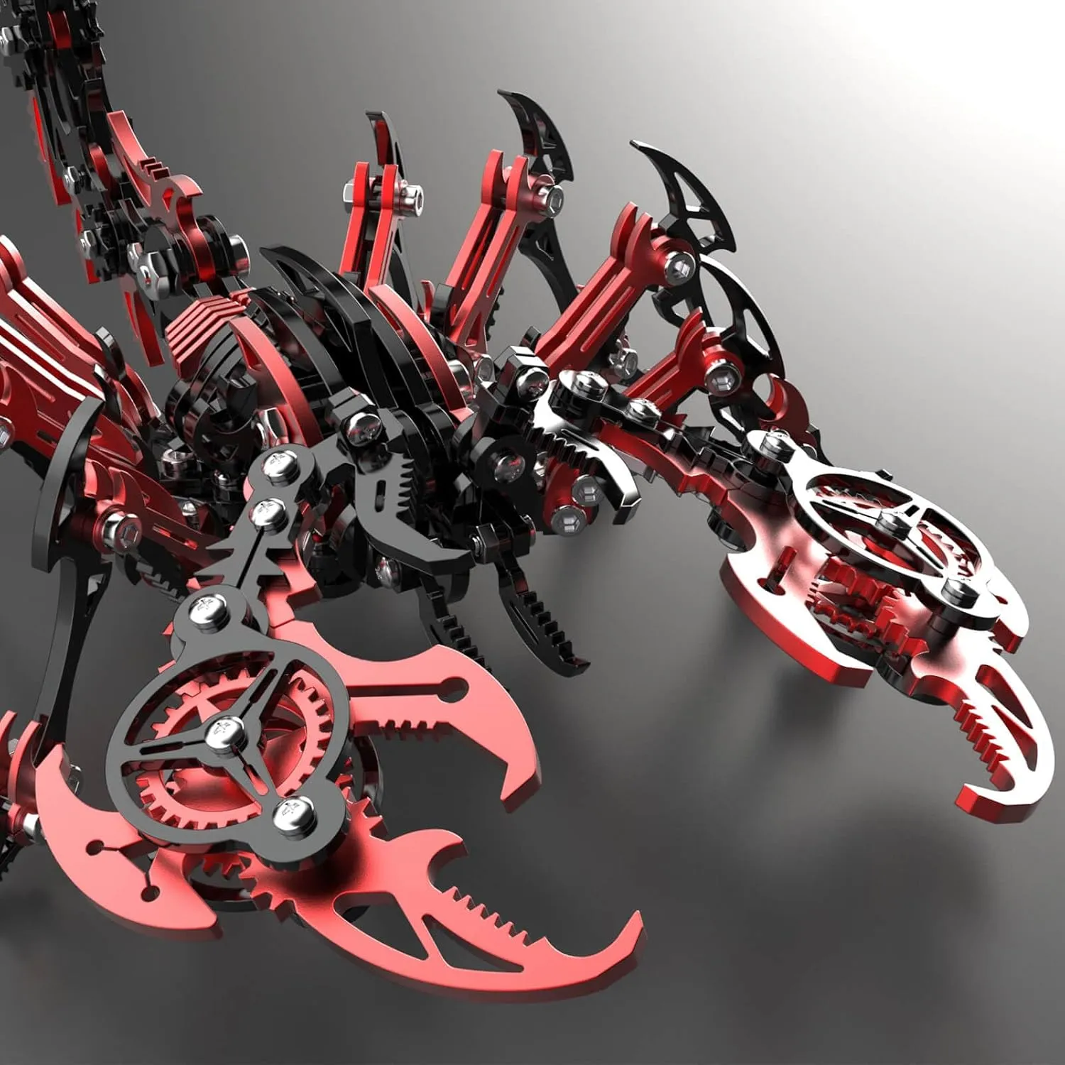 3D Metal Puzzles for Adults, Mechanical Scorpion Model Building Kits, Brain Teaser Challenging Assembly DIY Crafts Kits, Birthday Christams Gifts (Red and Black)