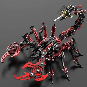 3D Metal Puzzles for Adults, Mechanical Scorpion Model Building Kits, Brain Teaser Challenging Assembly DIY Crafts Kits, Birthday Christams Gifts (Red and Black)