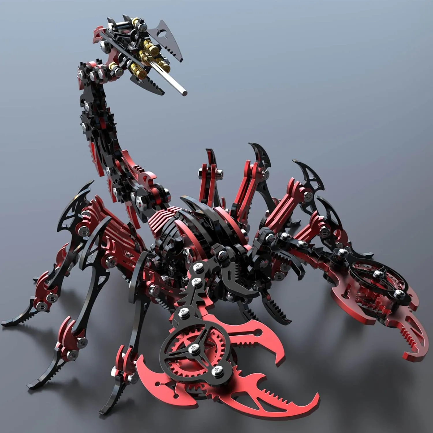 3D Metal Puzzles for Adults, Mechanical Scorpion Model Building Kits, Brain Teaser Challenging Assembly DIY Crafts Kits, Birthday Christams Gifts (Red and Black)
