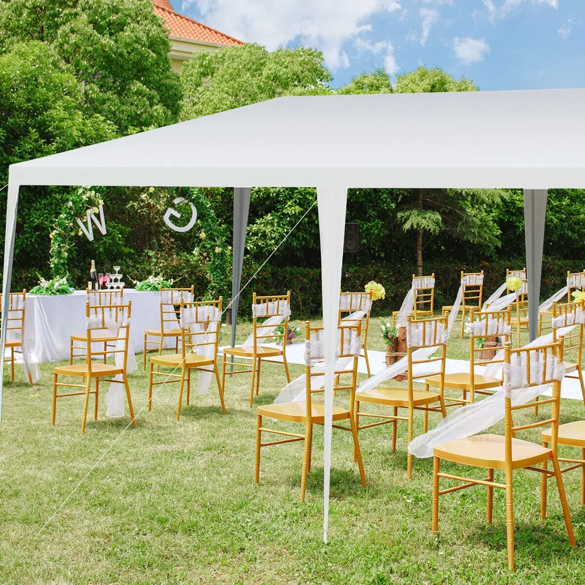 3m x 6m Canopy Tent, Waterproof Wedding Canopy with Wind Rope, Outdoor Shelter Pavilion for Parties Commercial Activity Camping