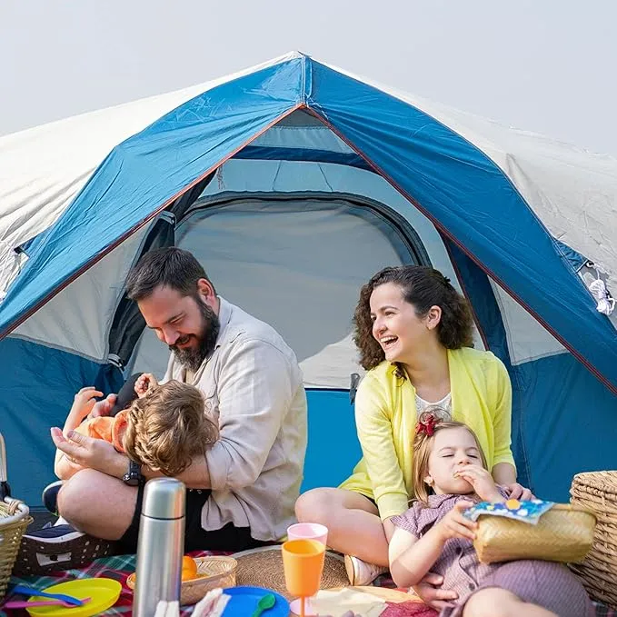 4-6 Person Tent/Instant for Camping Waterproof Family 60 Seconds/Easy Setup Cabin Tent with Top Rainfly, Double Layer, Large Mesh Windows & Mesh Roof,Dome Camping Tent-13.5' x 7'