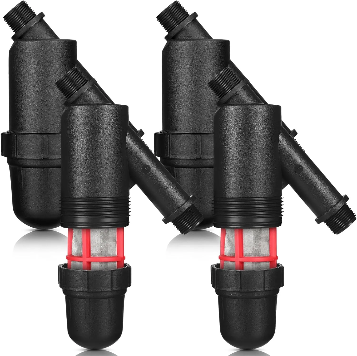 4 Pcs Drip Irrigation Inline Y Filter with Mesh Screen, 3/4" x 3/4" Male Thread Connections Hydroponics Y Filter for Garden Greenhouse Agricultural Drip Sprinkler Irrigation