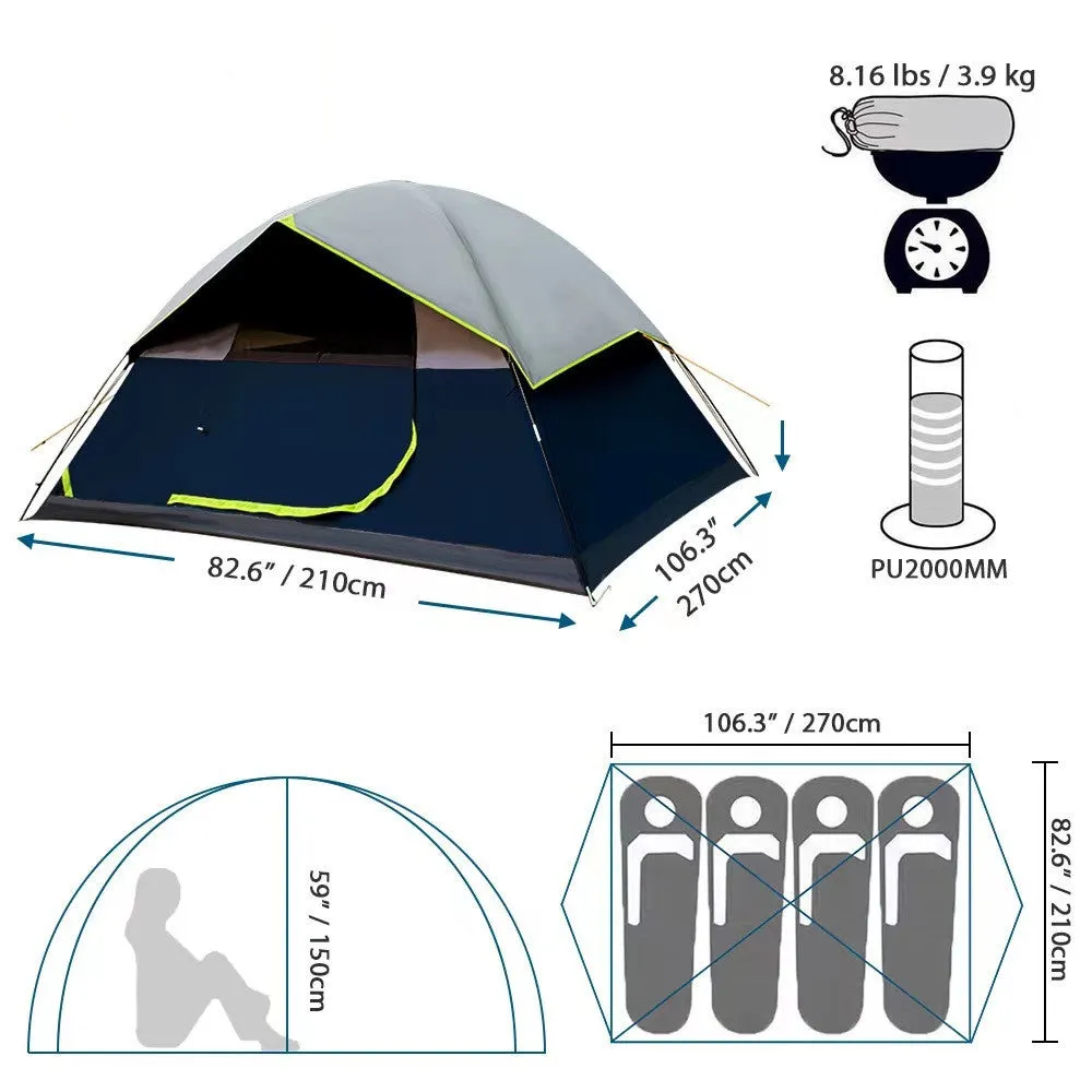 4 Person Black Coated Darkroom Tent