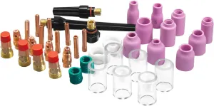 49PCS TIG Welding Torch Accessories Kit, Stubby Gas Lens #12 Glass TIG Cup Kit for WP-17/18/26