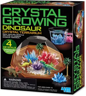 4M Crystal Growing - Dino Crystal Growing Kit - Explore Science, Creativity, and STEM Learning with a Vibrant Terrarium Kit, Custom Colors, and a Fun Dinosaur-Themed Adventure