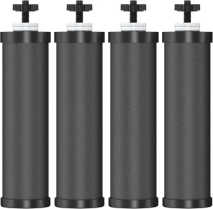 4Pcs Water Filter Replacement for Berkey® BB9-2 Black Activated Carbon Filters, Compatible with Berkey® Gravity Water Filter System,Replacement for BB9-2® Black Water Filters Cartridges
