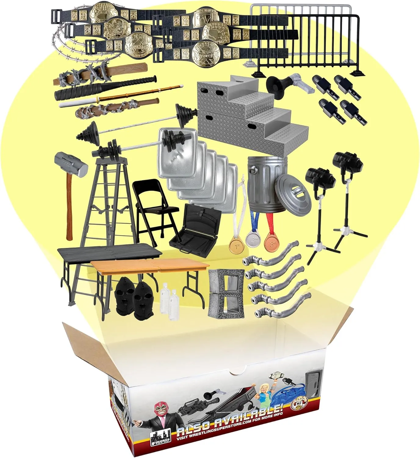 50 Piece Accessory Starter Kit for Wrestling Figures