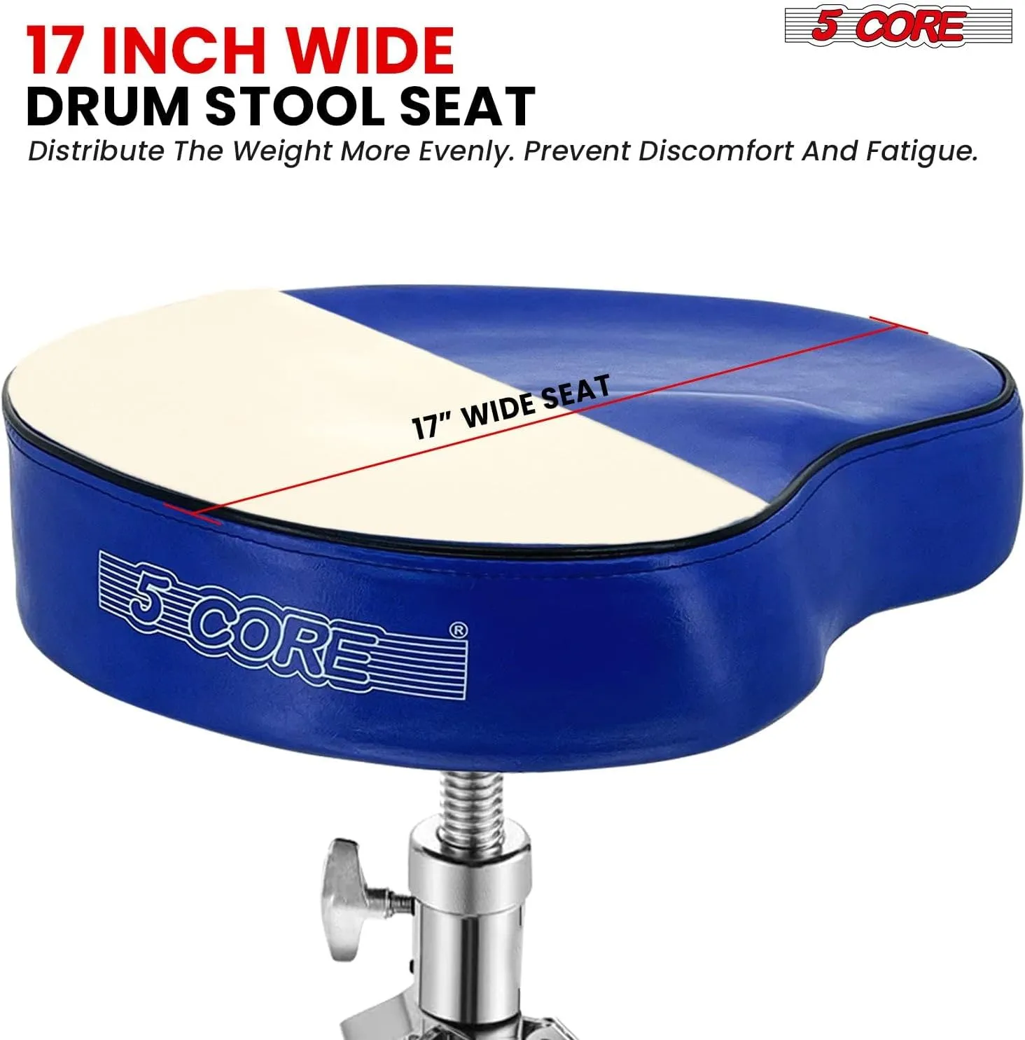 5Core Drum Throne Padded Guitar Stool Saddle Drummer Seat for Adults & Kids