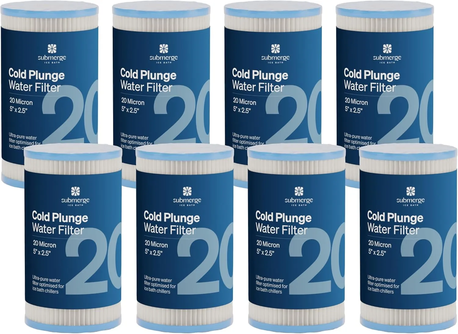 5" x 2.5" Cold Plunge Water Filter 20 Micron (8-Pack) Water Chiller Filter Replacement