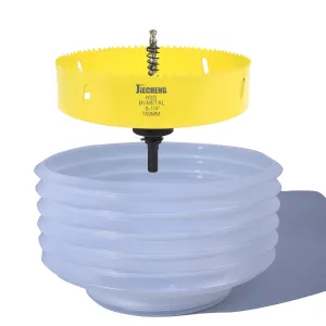 6-1/4 inch Hole Saw with Dust Bowl for Recessed Light 6 inch for Cutting Wood,Drywall,Plywood-Include Large Dust Bowl-Hole Saw Cutter for Recessed Lighting