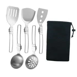 6 Pieces Camp Cooking Utensil Stainless Steel Set