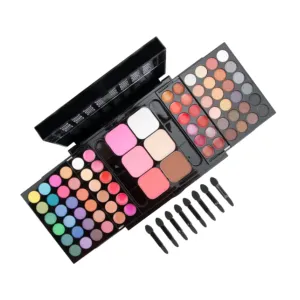78 Matte Makeup Kit Face Powder Eyeshadow Gloss 78 Bright Colors Cosmetics Kit for Wedding