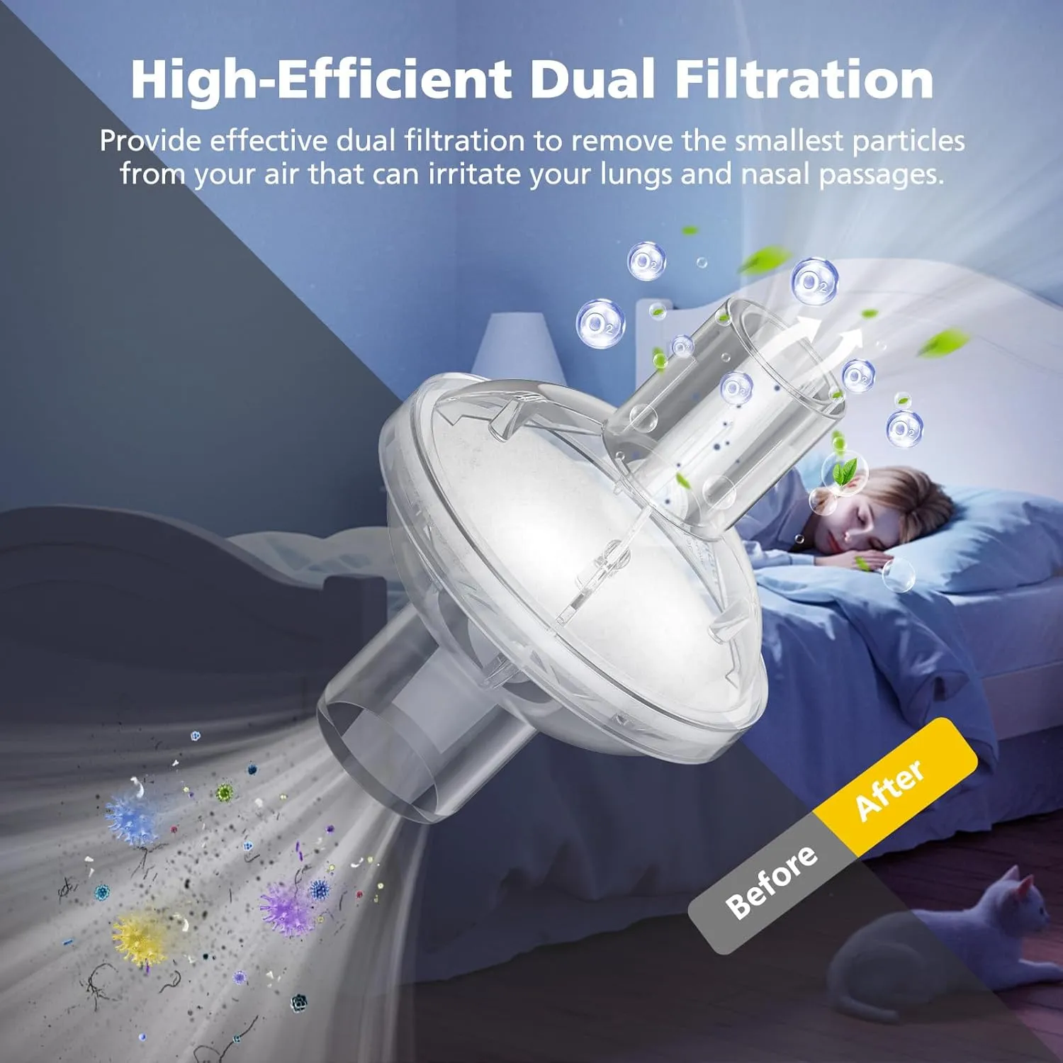 9-Pack CPAP Filter, Universal Inline CPAP Filter Compatible with BiPAP Machines ResMed,Dreamstation Standard, Any CACP Machine Size 22mm and 25mm Tube