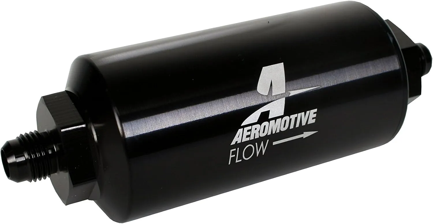 Aeromotive 12345 Inline Fuel Filter Element, 10 Micron Rating, Microglass Media, Male AN-06, Port, 2" OD