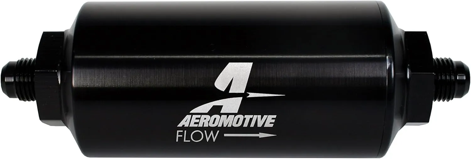 Aeromotive 12345 Inline Fuel Filter Element, 10 Micron Rating, Microglass Media, Male AN-06, Port, 2" OD