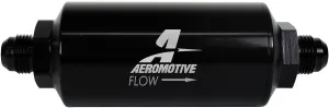 Aeromotive - In-Line Fuel Filter Black 40 Micron S/S Element With -8AN Male Ends - ARO12378