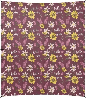 Aesthetic Lavender Burgundy Flower Beach Cabana UPF50  Waterproof Sun Shelter with Sturdy Poles, Sandbags and Shovel for Camping, Picnics, Backyard & Fishing