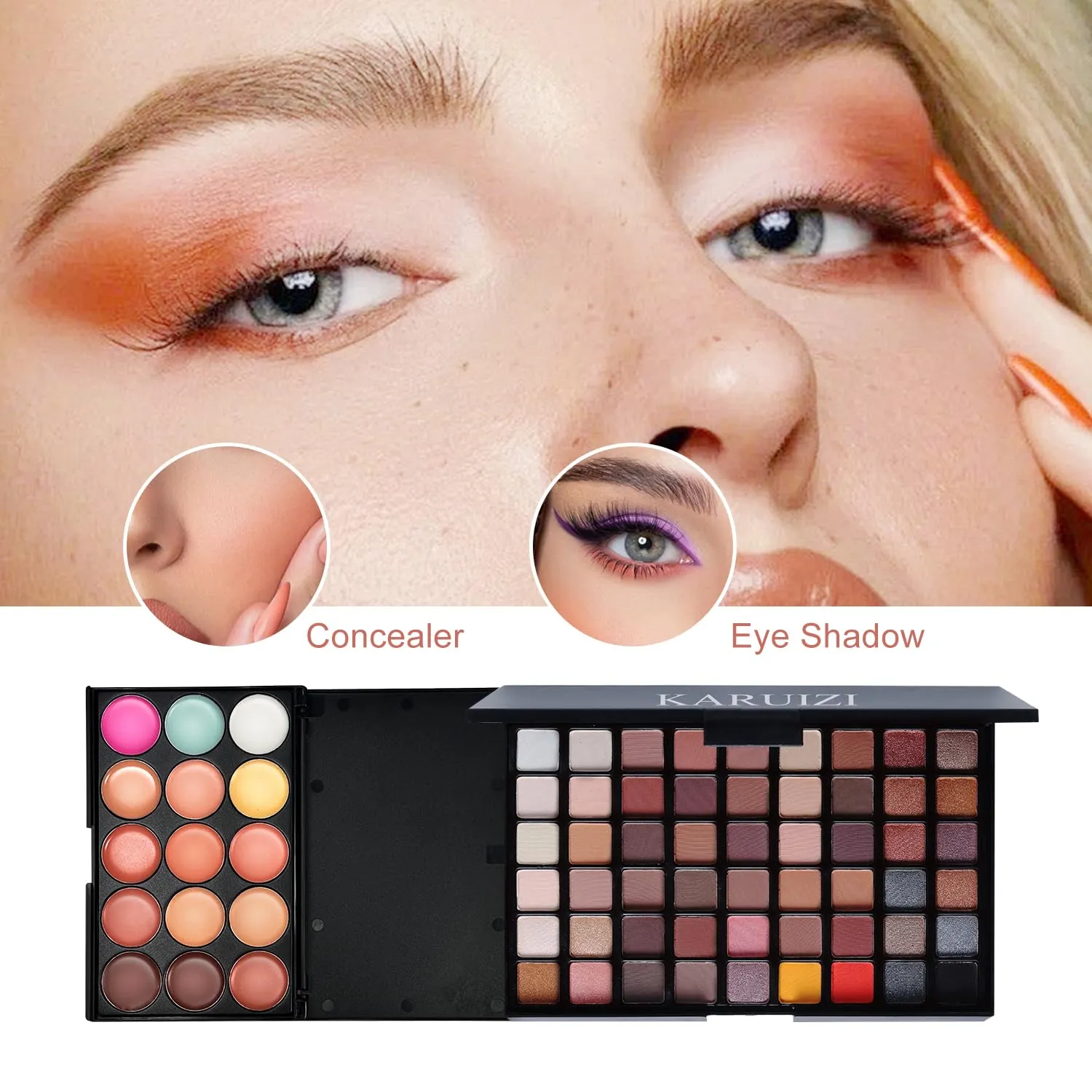 All in One Makeup Kit,Makeup Kit for Women, Teens and Girls, All-in-One Set with Eyeshadow Palettes, Lipsticks, Brushes, Storage Bag,Makeup gift set girls makeup sets ages 8-12 (Purple)