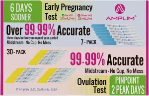 Amplim Pregnancy Test and Ovulation Tests Kit, 37 Pack Bulk Early Detection HCG & LH Sticks, FSA HSA Eligible, 99.99% Accurate at Home Predictor 6 Days Early Result, Extra Sensitive Fertility Tracker