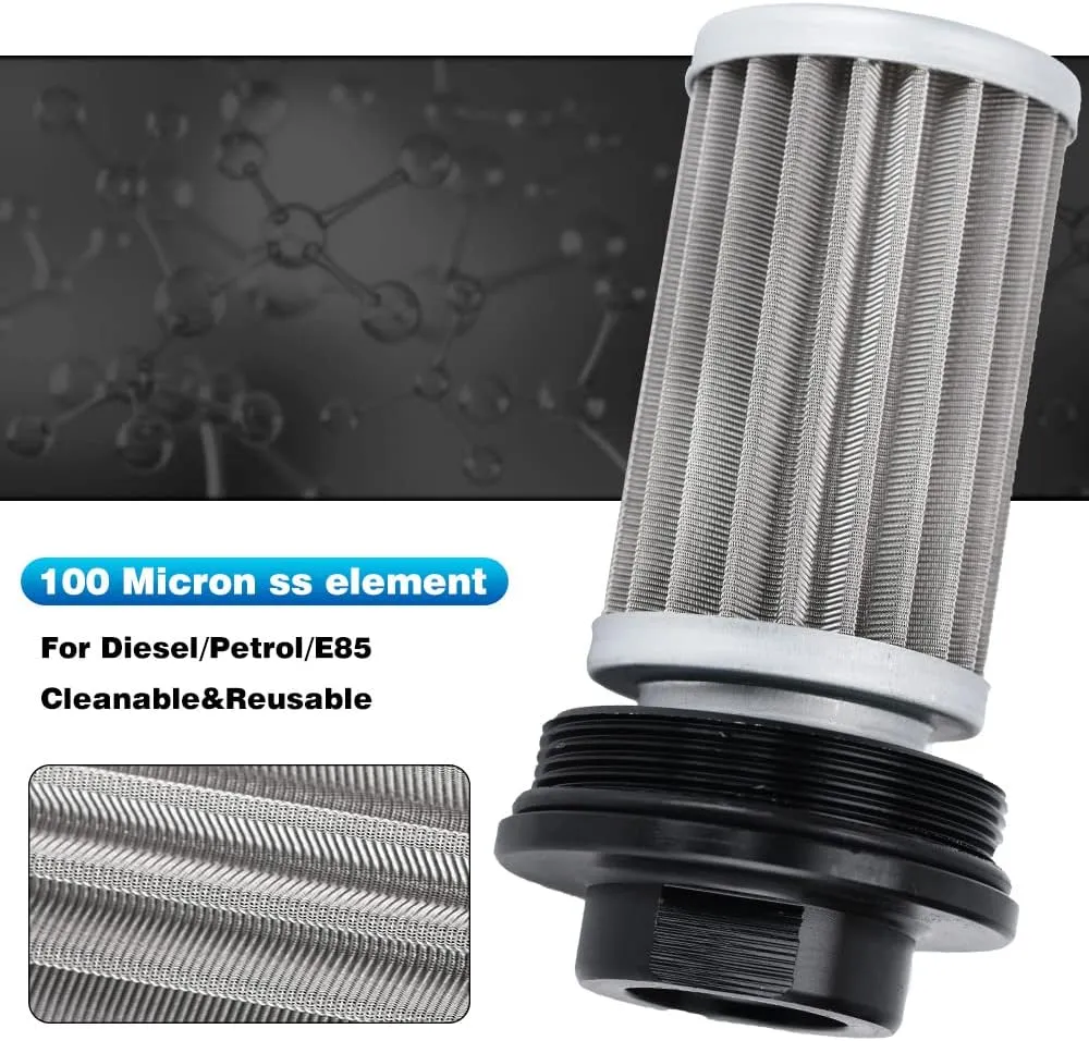 AN8 Inline PQY Fuel Filter E85 Ethanol With 100 Micron Stainless steel element