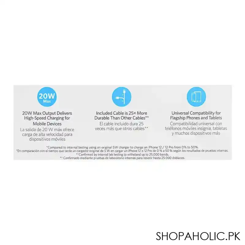 Anker Compact Charger Kit For iPhone, Power Port 20W, Cube White, B2149K21