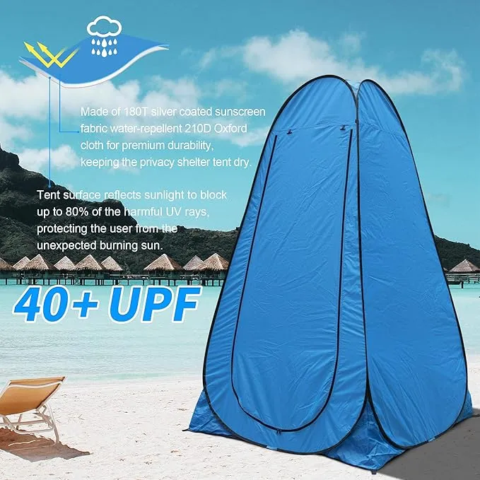 anngrowy Pop Up Privacy Tent Shower Tent Portable Outdoor Camping Bathroom Toilet Tent Changing Dressing Room Privacy Shelters Room for Hiking and Beach Sun Shelter Picnic Fishing– UPF40  Waterproof